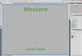 Create your required green (#009900) text - Western about 1 inch high at the top and Com Tech about a half of an inch near the bottom of your layout Steps